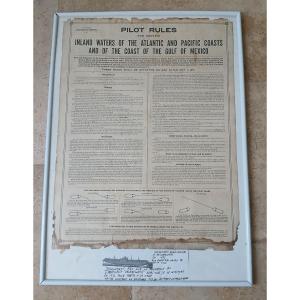1940. Post Of Navigation Rules On The East And West Coasts Of The Us And The Gulf Of Mexico