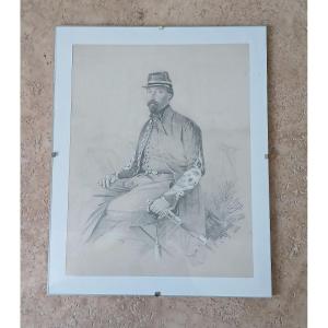 1838. Captain Of The Zouaves. Drawing.
