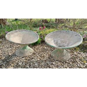 Pair Of Angled Diabolo Planters By Swiss Designer Willy Guhl. Vintage 1950s