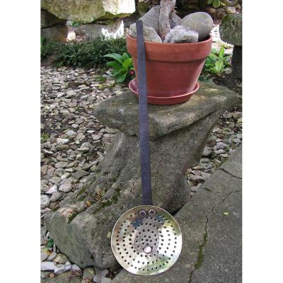 Skimmer 18th Brass Turned Wrought Iron XVIII Century