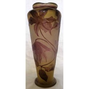 Gallé Glass Paste Vase