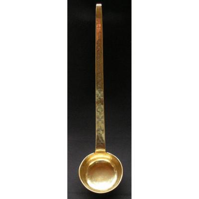 Ladle Brass R Crowned XVIII Century