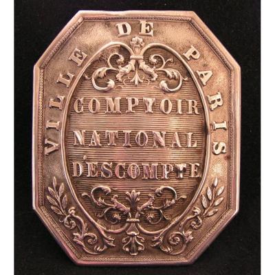 Trade Plate: National Discount Counter City Of Paris