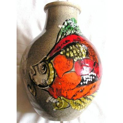Ceramic Vase. Creation Augé Bretagne Cab . Vallauris