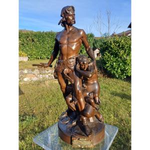 The Defense Of The Home (bronze, 62 Cm) By E. Boisseau (1842-1923)