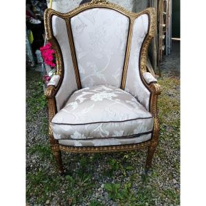 Bergère Louis 16 époque 1900, Bois Doré