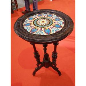 Sellette N3  19 ème Avec Faïence Vieux Bordeaux (Carenza, Vieillard) 