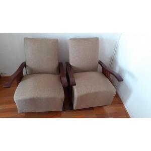Pair Of Armchairs From The 40s.