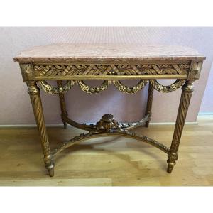 Napoleon III Louis XVI Style Giltwood Center Table