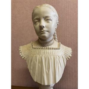 Plaster Bust Of A "young Girl" In Very Good Condition.