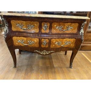 Louis XV Style Rosewood Marquetry Commode