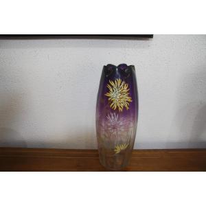 Vase Decorated With Enamelled Flowers In The Legras Style