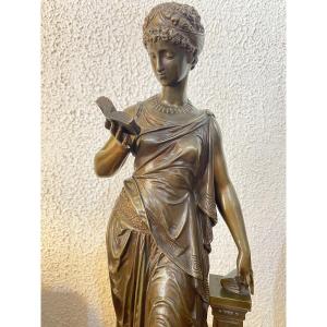 Antique Bronze, Showing A Woman Reading. Excellent Condition.