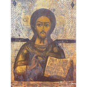 Russian Icon Representing Christ Pantocator XIX