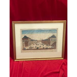 Painting Engraving Optical View Place Carrière Nancy XVIII