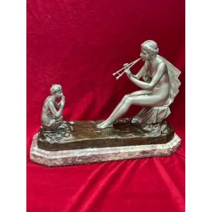 Art Deco Bronze Sculpture 1930 Gustave Obiols 1858-1901