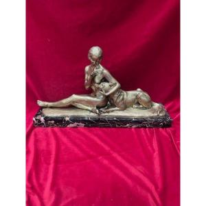 Art Deco Bronze Sculpture Statue 1930 Louis Riche 1877-1949
