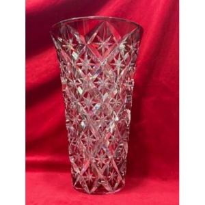 Imposing Saint Louis Double Red Crystal Vase