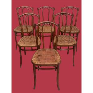 6 Thonet Bistro Chairs Model 56