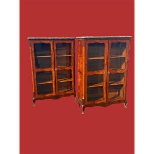 Pair Of Louis XV Style Display Cabinets From The 19th Century