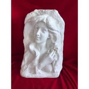Art Nouveau Porcelain Statue Bust 1900 By Lebrun