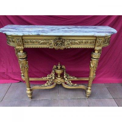 Imposing Wooden Console Dore Napoleon III Period