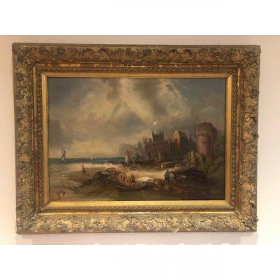 Very Imposing Oil Paintings On Marine Canvas XIX