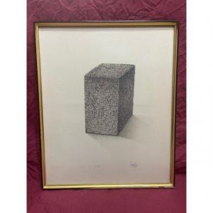 Cesar Baldaccini Dit Cesar 1921-1998 Table Lithograph Portrait Of Compression