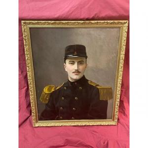 Adolphe Demange 1857-1928 Military Portrait Infantry Soldier Oil On Canvas XIX