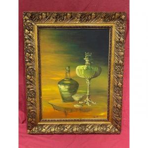 Still Life Painting With Kerosene Lamp