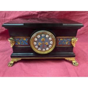 Enamel And Gilt Bronze Clock Louis Constant Sevin (1821-1888) Ferdinand Barbedienne