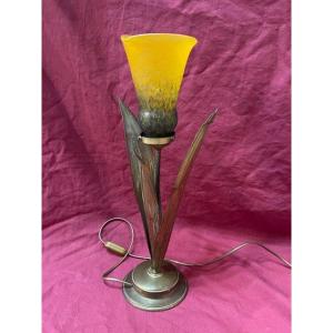 Art Nouveau Style Glass Paste Table Lamp 1900