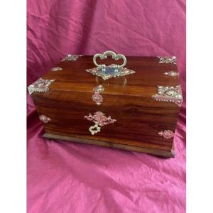 Imposing Old Box In Solid Mahogany XIX