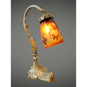 Paul Nicolas Table Lamp With Butterflies And Willow Catkins