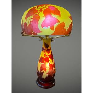 émile Gallé Mushroom Lamp With Abutilons