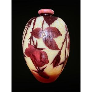 André Delatte Vase With Roses