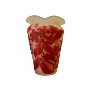 émile Gallé Vase With Apple Blossoms