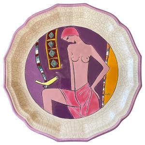 Plate In Emaux De Longwy Manufacture Saint Jean l'Aigle