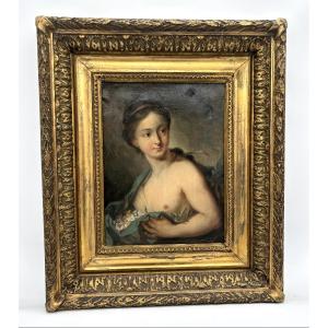 Oil On Canvas Spring In The Style Of Rosalba Carriera 