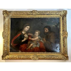 Rest Of The Holy Family On The Flight Into Egypt, Oil On Canvas Circa 1650