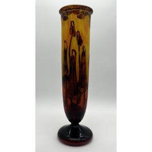 Vase Decorated With Bellflowers – Le Verre Français