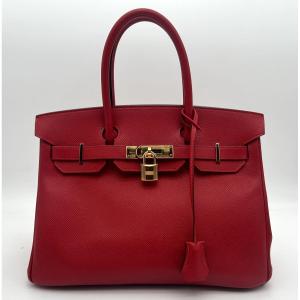 Hermès Birkin 30 In Red Togo Leather – Gold Jewelry