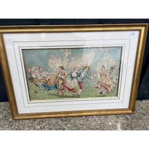 Painting Characters Dancing La Farandole