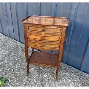 Transition Style Inlaid Bedside Table