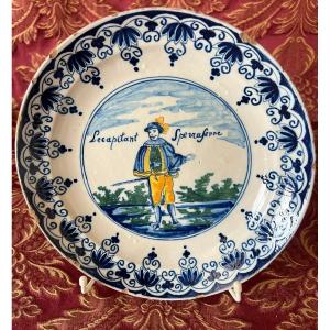 Earthenware Plate, Captain Sperraferre, Pieter Adrian Kocks