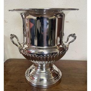 Champagne Bucket, Silver Metal, Fleuron, Christofle