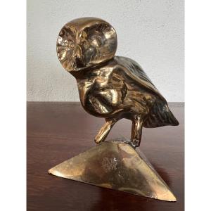 The Owl On The Terrace, Bronze Signed Lohé