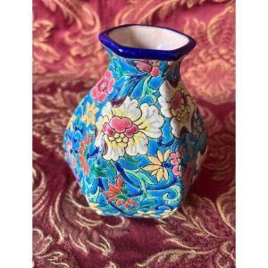 Vase With Longwy Enamels