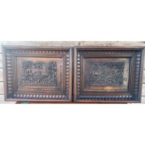 Paintings Gallant Scenes Wood Carved Wood 