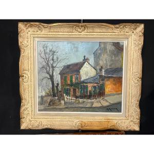 Painting, Cabaret Du Lapin Agile, Old Montmartre, Signed Masson